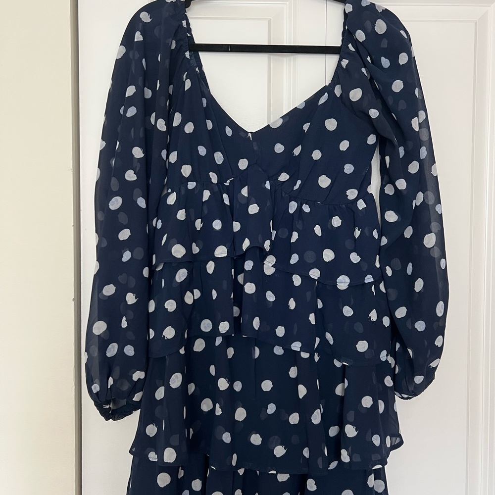 A&F - Mini Navy Polka Dot Dress